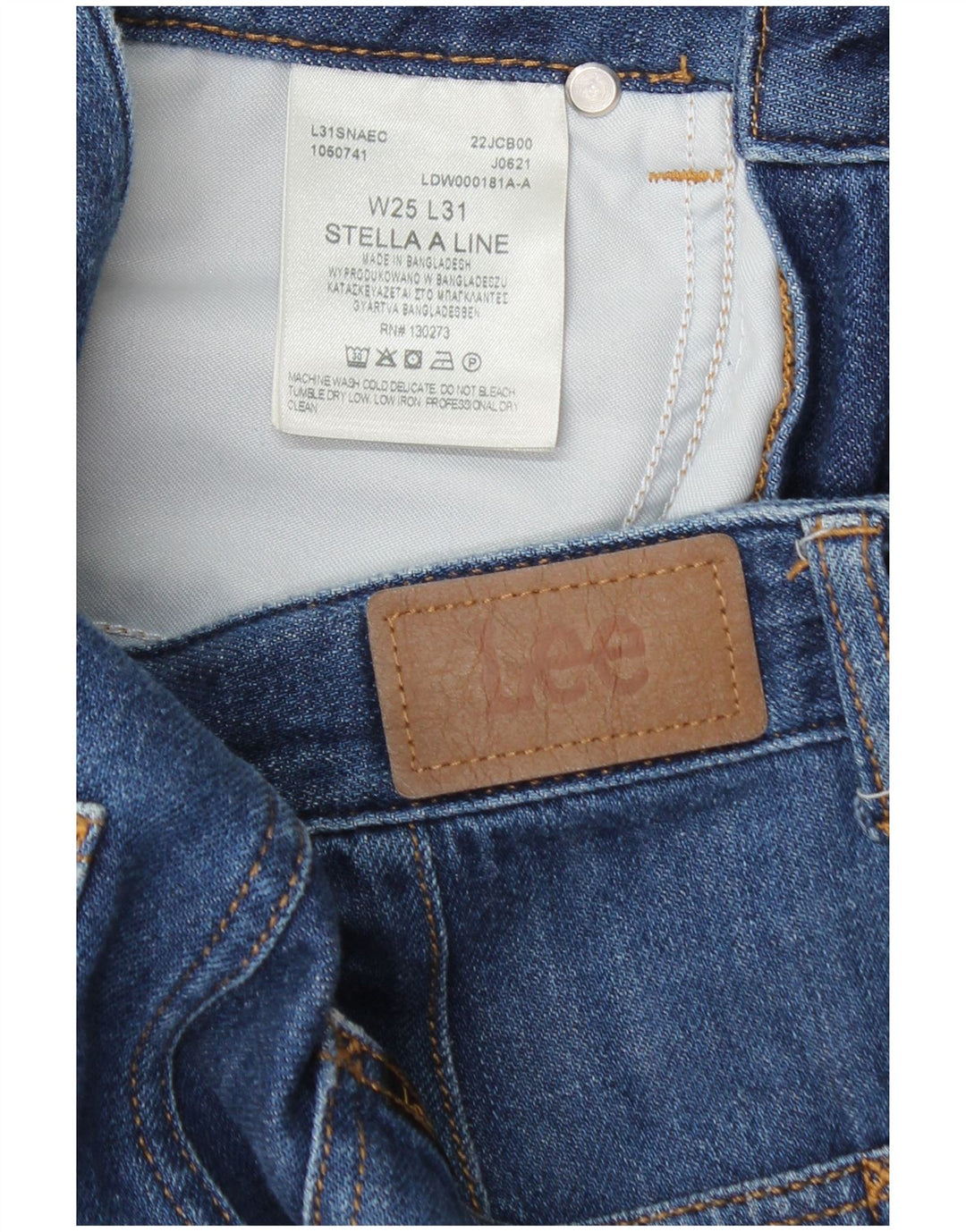 Jeans Lee da donna Stella a gamba larga W25 L31 cotone blu