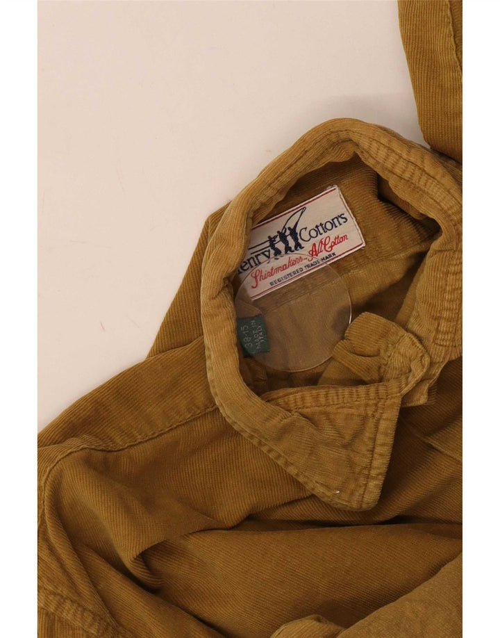 Camicia da uomo in velluto a coste Henry Cottons taglia 38 15 medio kaki
