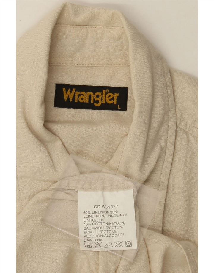 Camicia a maniche corte da uomo WRANGLER grande lino beige