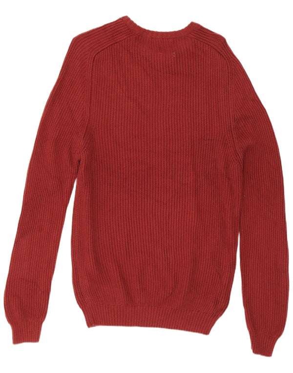 Maglione Zara da uomo con scollo a barca in cotone bordeaux medio