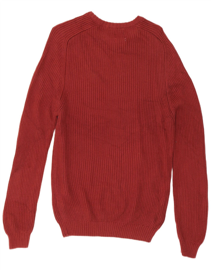 Maglione Zara da uomo con scollo a barca in cotone bordeaux medio