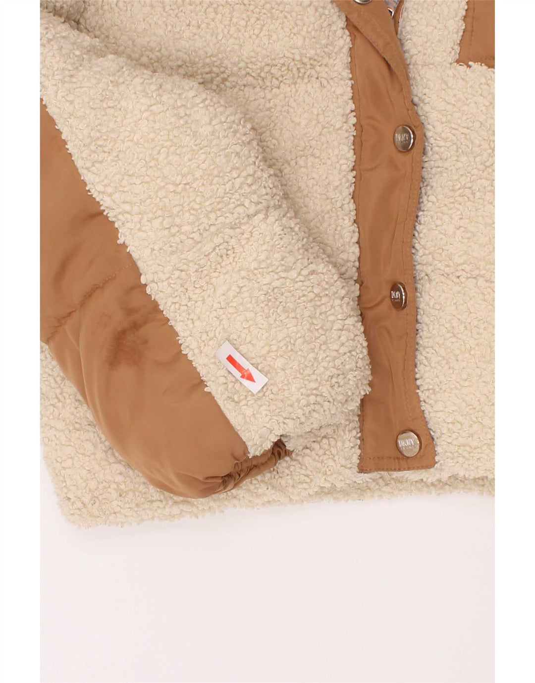 Giacca imbottita con cappuccio Dkny per ragazze 5-6 anni in poliestere color block marrone