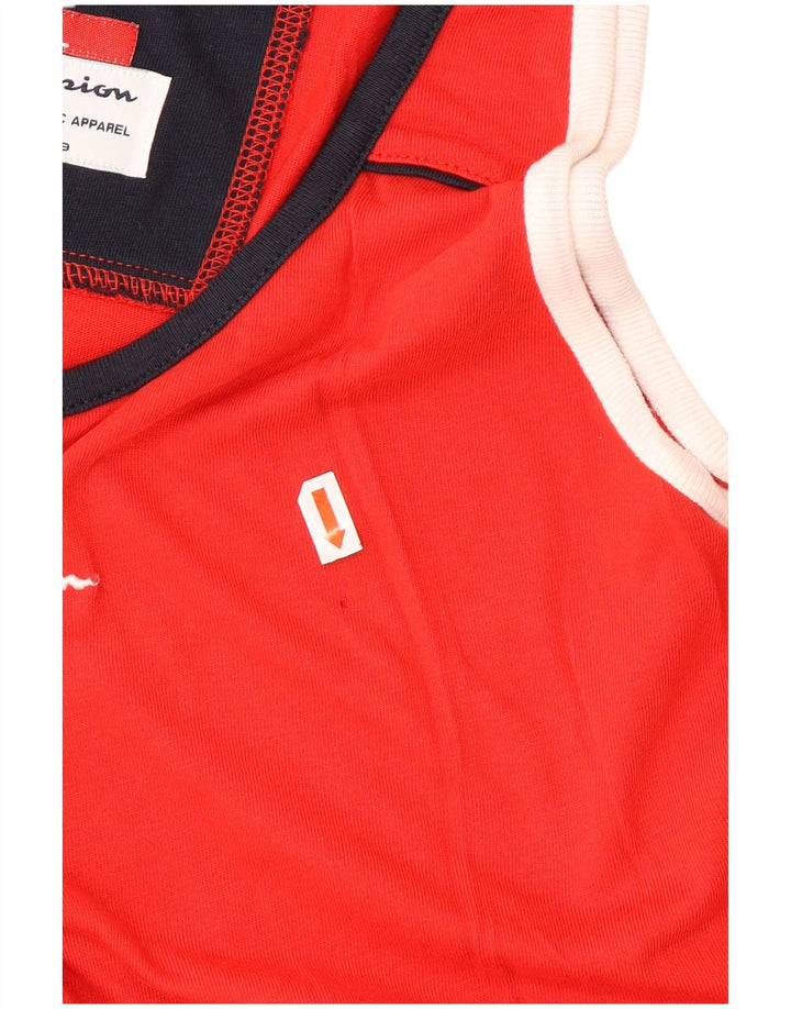 CHAMPION Canottiera grafica da uomo XL in cotone color block rosso