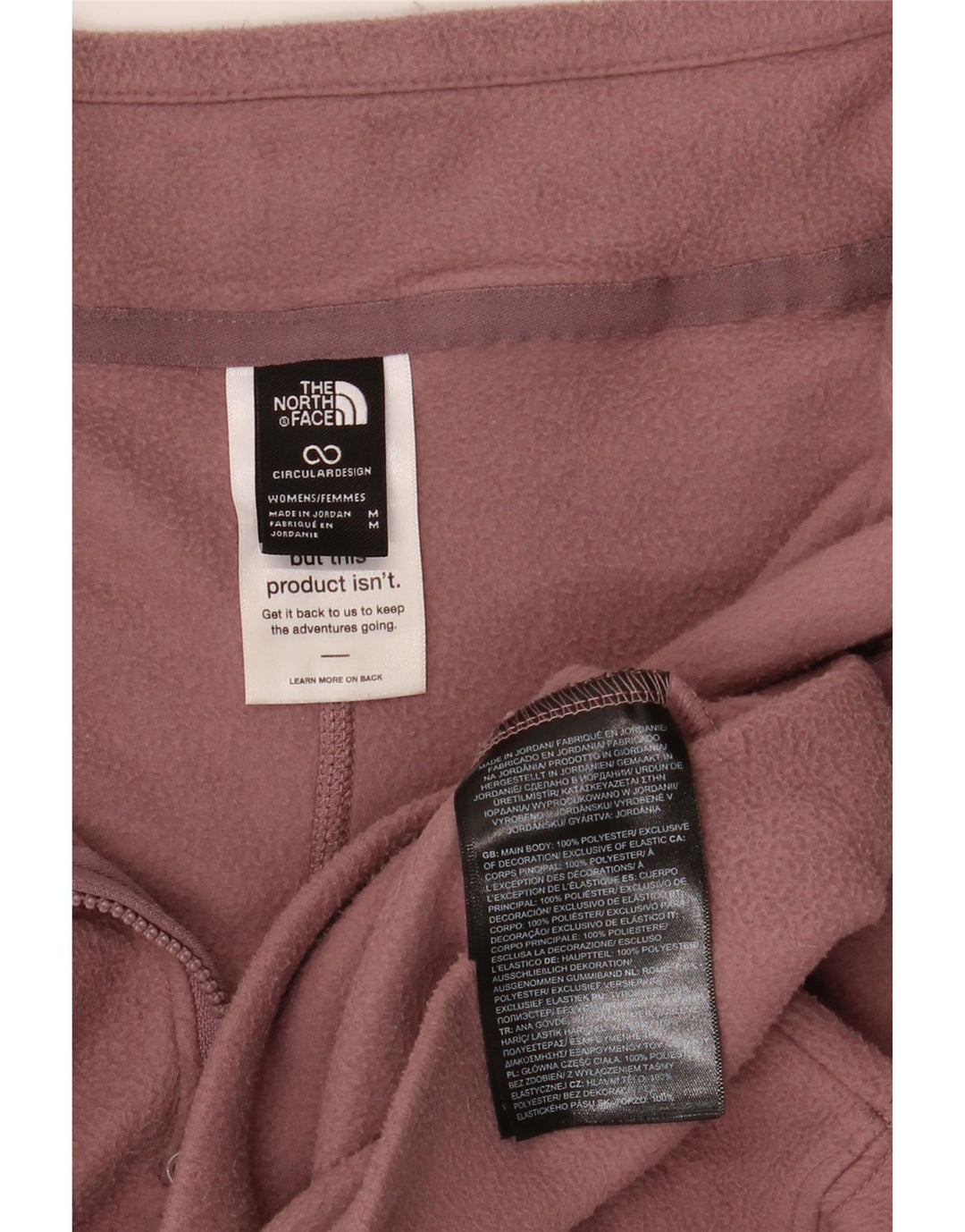 THE NORTH FACE Maglione in pile da donna con collo corto e zip UK 14 Rosa medio