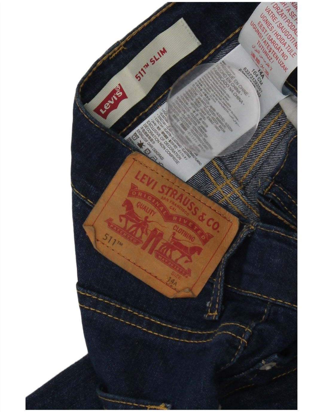 Levi's Ragazzi 511 Jeans Slim 13-14 anni W28 L30 Cotone Blu