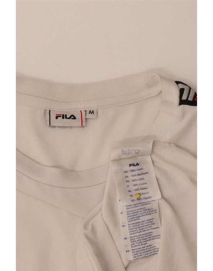 T-shirt grafica da uomo Fila Top in cotone bianco medio