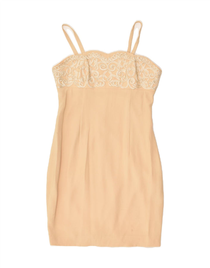 VINTAGE Womens Slip Dress IT 42 Medium Beige | Vintage Vintage | Thrift | Second-Hand Vintage | Used Clothing | Messina Hembry 