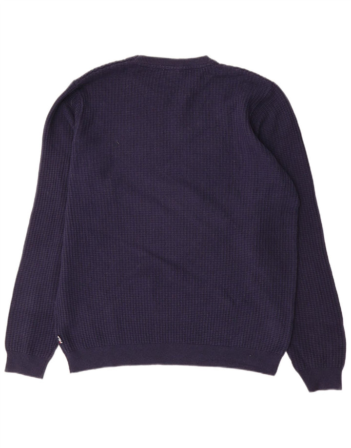 Maglione maglione girocollo da uomo FILA grande cotone blu navy