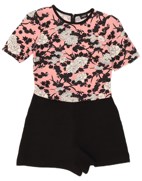 Tutina corta da donna a maniche corte Oasis UK 8 Small Pink Floral