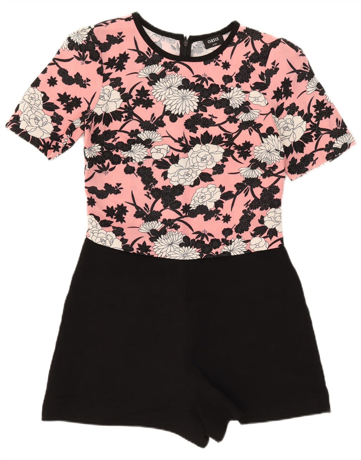 Tutina corta da donna a maniche corte Oasis UK 8 Small Pink Floral