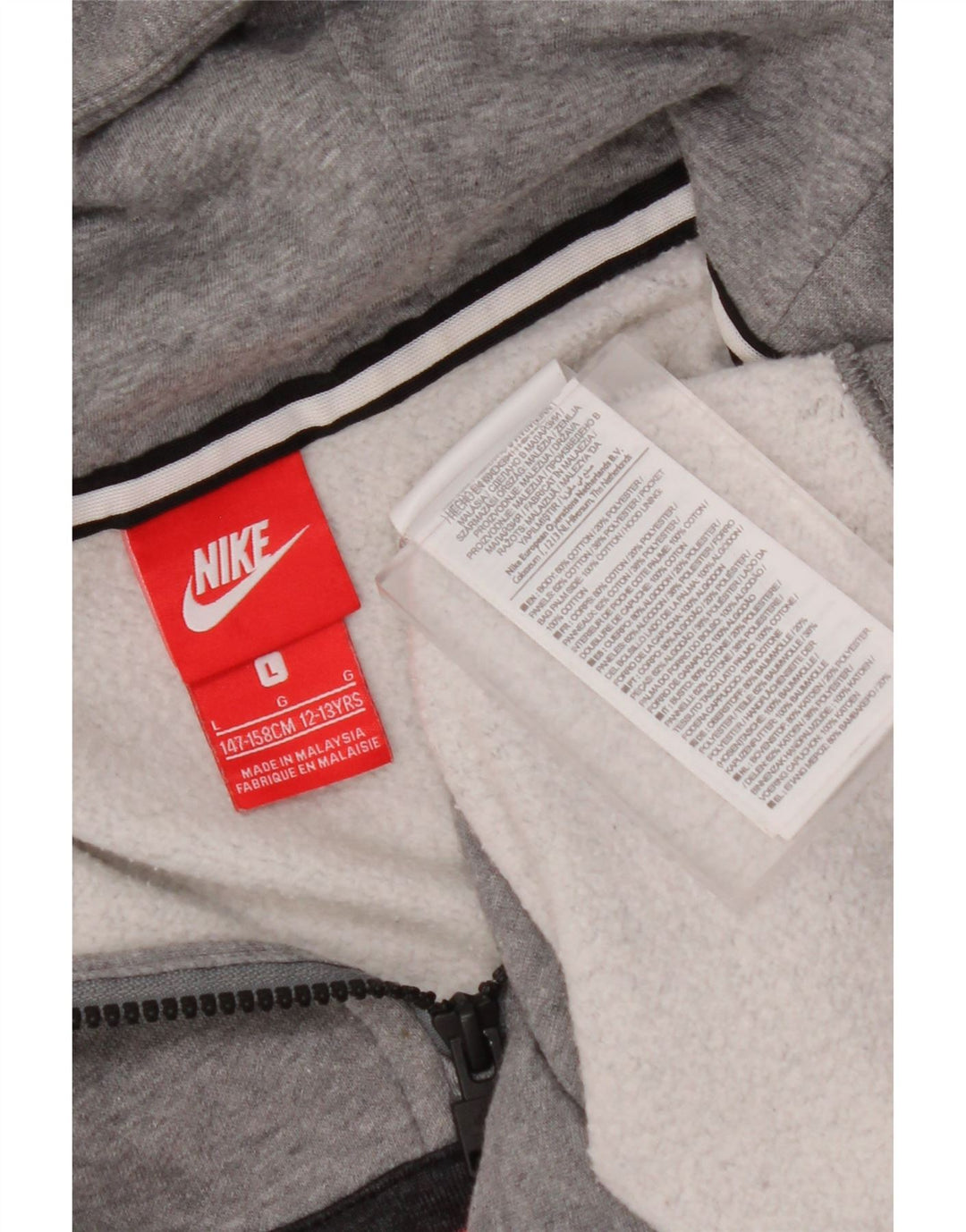 Felpa con cappuccio grafica NIKE per ragazzi 12-13 anni Large Grey Colourblock