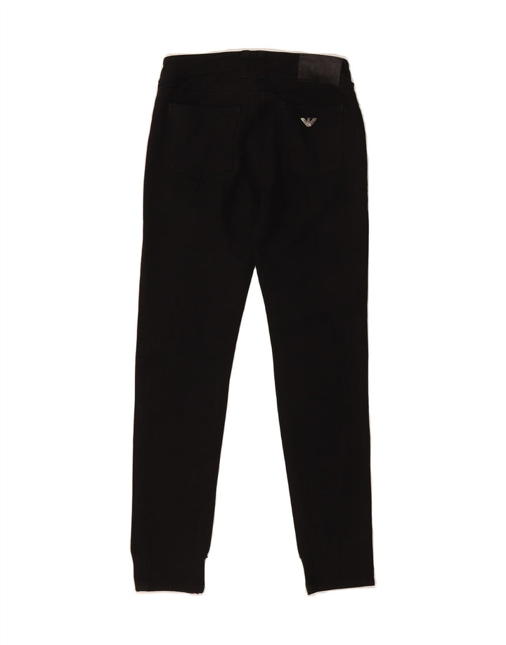 ARMANI Womens Skinny Casual Trousers W26 L29 Black Polyester Vintage Armani and Second-Hand Armani from Messina Hembry 