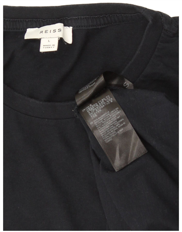 T-shirt da uomo Reiss Top Large in cotone blu navy