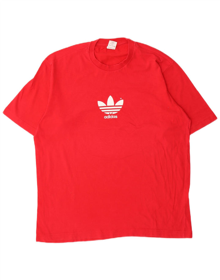 T-shirt grafica da uomo Adidas Top grande in cotone rosso