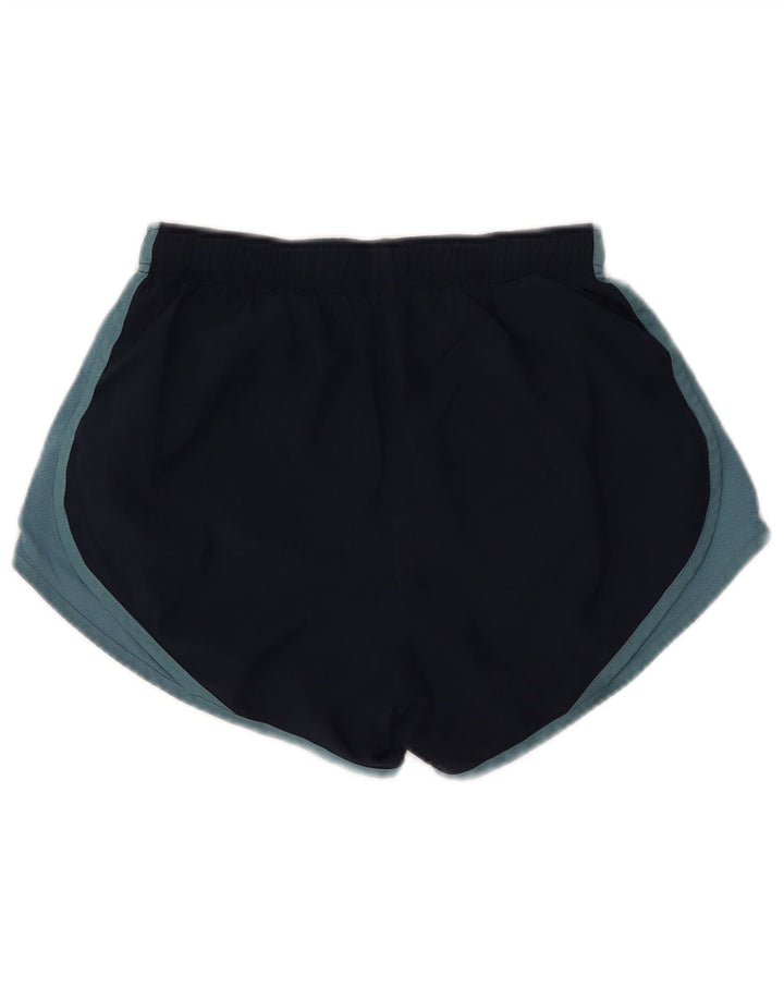 Pantaloncini sportivi Nike Dri Fit da donna UK 8 Small Blu Navy Colourblock