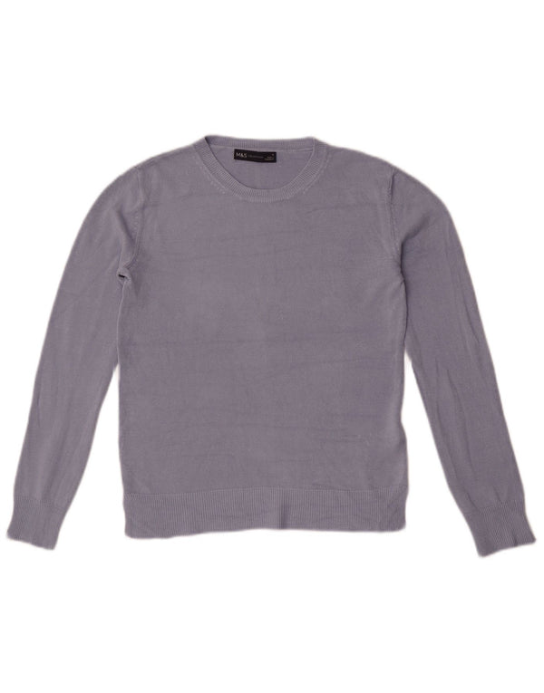 Maglione maglione girocollo da donna Marks & Spencer UK 6 XS acrilico blu