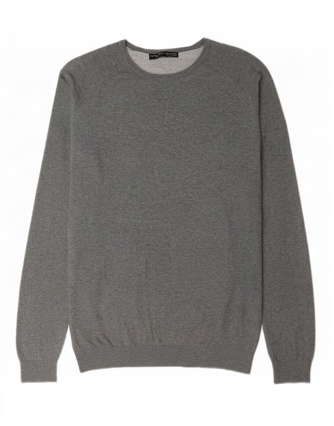Maglione maglione girocollo da uomo Zara XL in cotone grigio