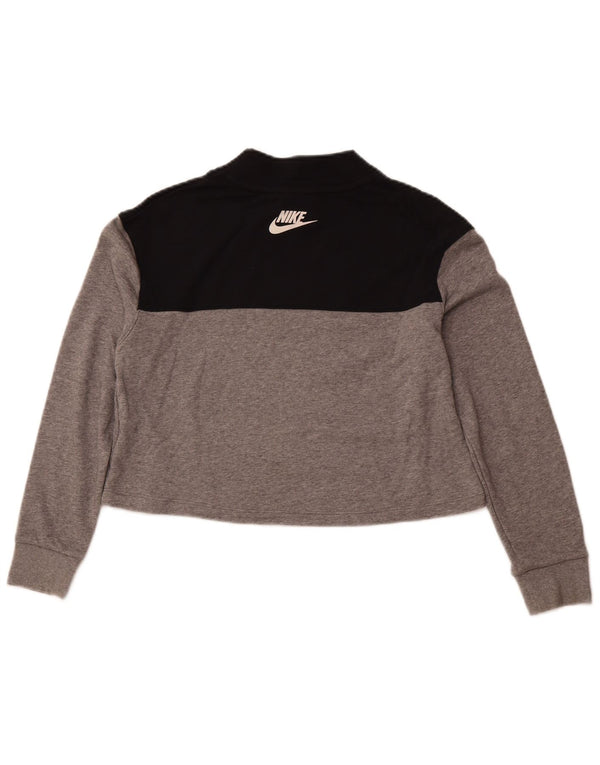 Felpa corta NIKE per ragazze, vestibilità standard, 13-14 anni, XL, grigia
