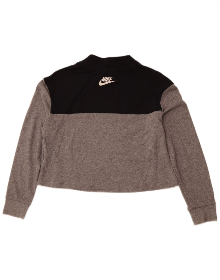 Felpa corta NIKE per ragazze, vestibilità standard, 13-14 anni, XL, grigia