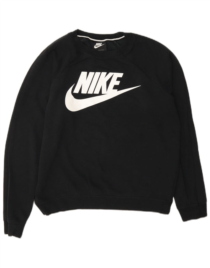 Felpa oversize con grafica Nike da donna, maglione UK 10, piccolo cotone grigio