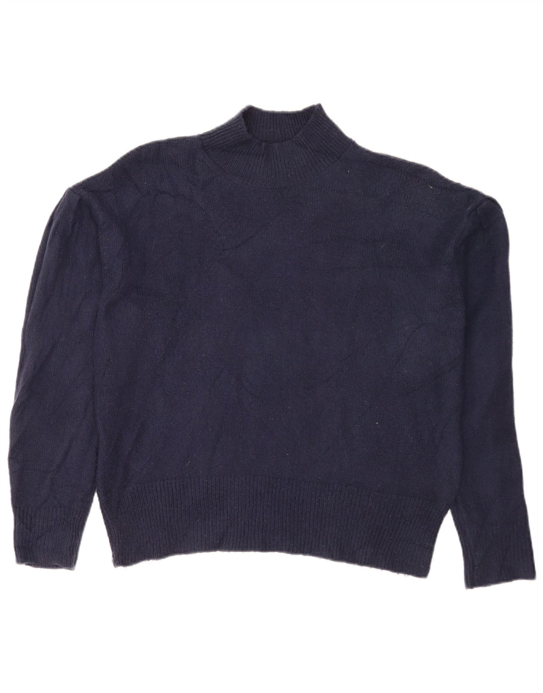 Maglione maglione a collo alto da donna Marks & Spencer UK 14 blu navy medio