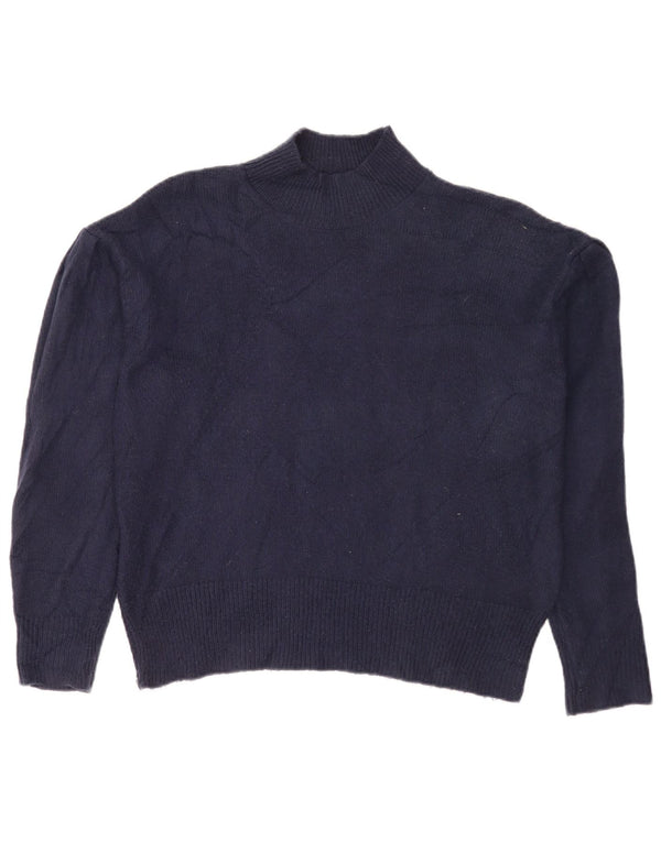 Maglione maglione a collo alto da donna Marks & Spencer UK 14 blu navy medio