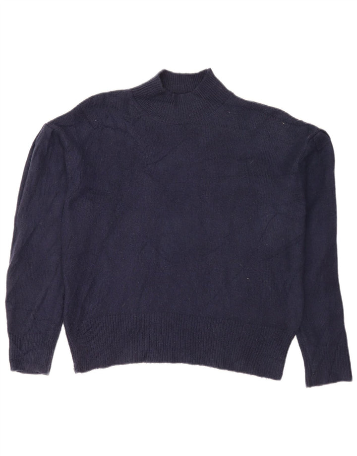 Maglione maglione a collo alto da donna Marks & Spencer UK 14 blu navy medio