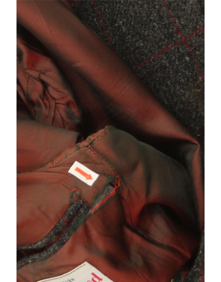 Scirocco Giacca da uomo Harris Tweed a 2 bottoni, UK 40, grande motivo a quadri grigi