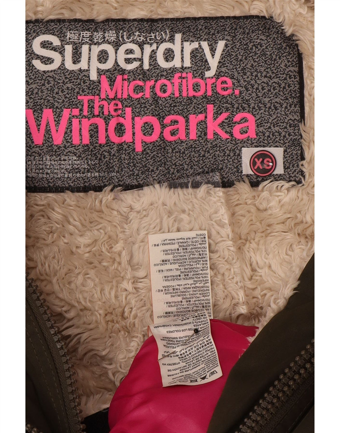 SUPERDRY Womens Hooded Parka Jacket UK 6 XS Khaki Polyester