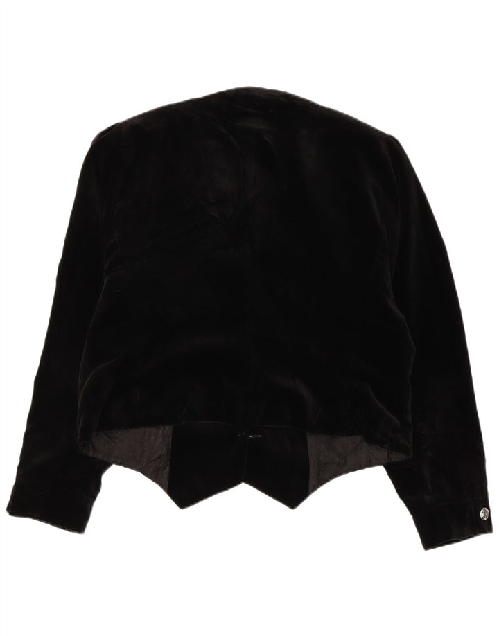 HAMMERSCHMID Giacca blazer da donna a 3 bottoni in velluto EU 42 grande cotone nero