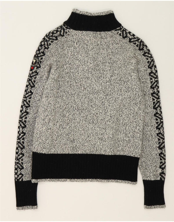 Maglione da uomo con collo con zip Cape Horn, grande angora color grigio grigio