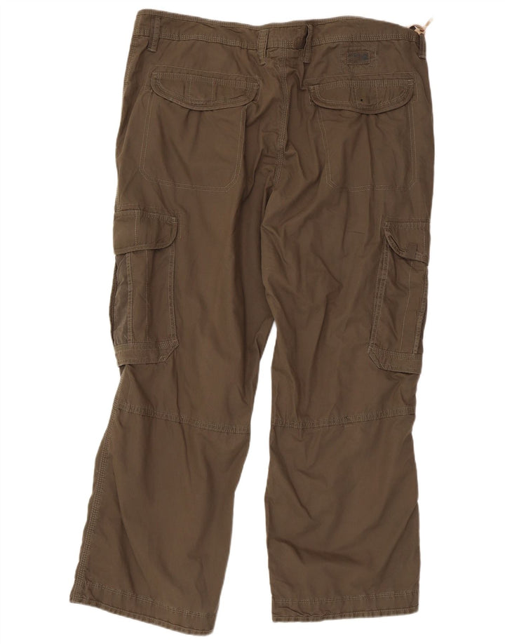 Pantaloni cargo dritti da uomo Marks & Spencer W40 L29 cotone marrone