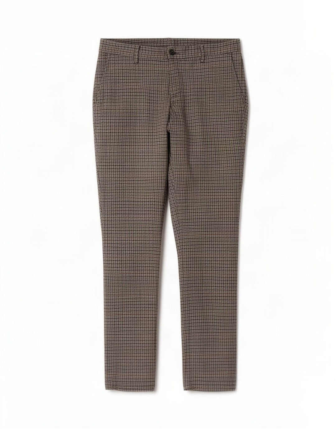 Pantaloni da Abito Dritti Benetton Uomo IT 48 Medio W34 L34 Pied De Poule Grigio