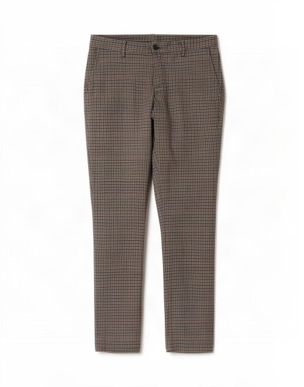 Pantaloni da Abito Dritti Benetton Uomo IT 48 Medio W34 L34 Pied De Poule Grigio