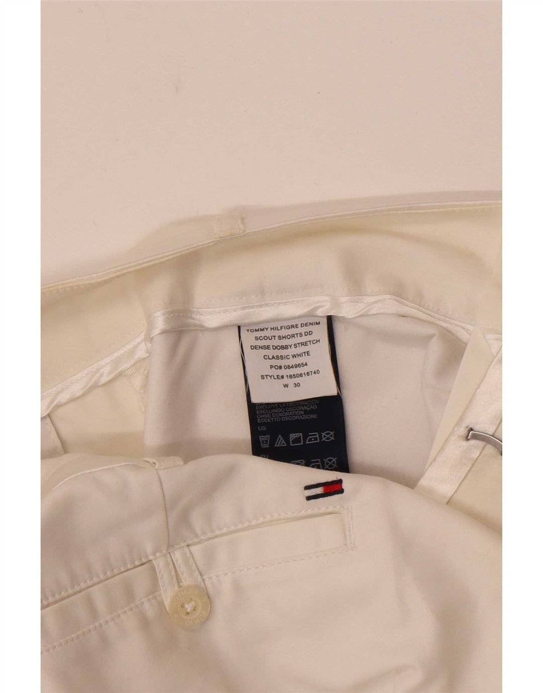 Pantaloncini chino da donna Tommy Hilfiger W30 cotone bianco medio