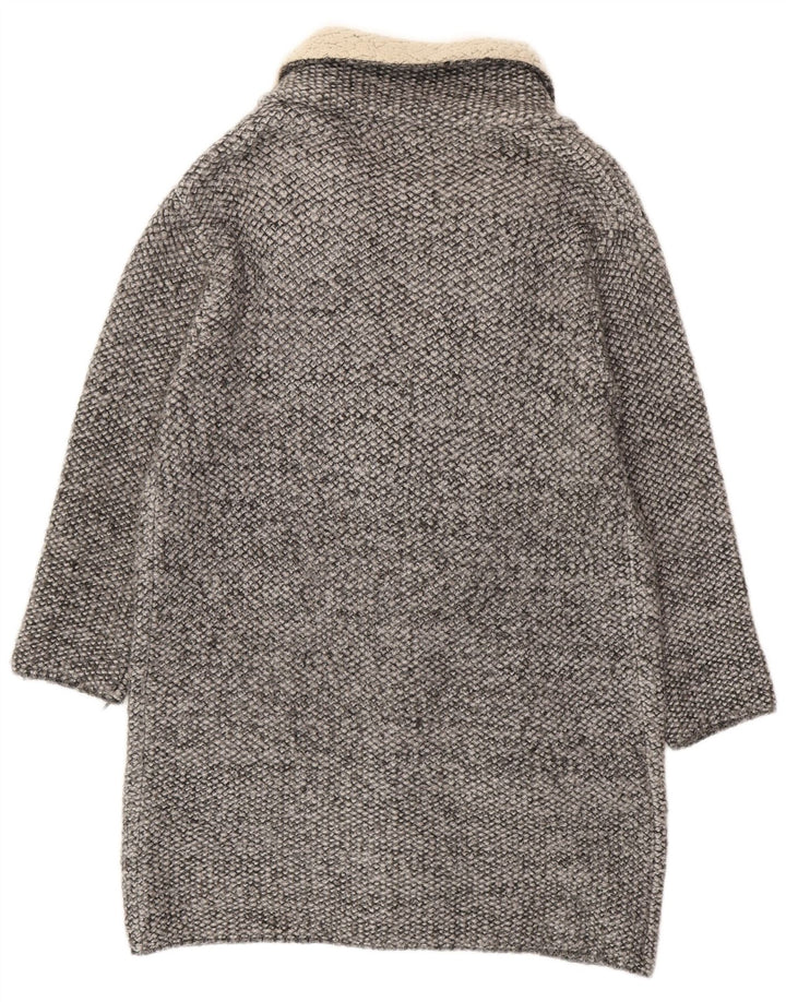 Soprabito aperto oversize da donna Zara UK 14 Acrilico color block grigio medio
