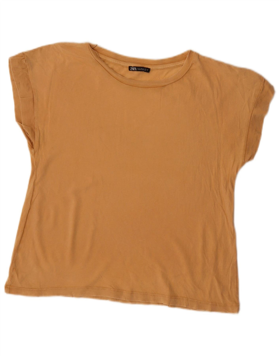 T-shirt corta da donna Zara UK 10 piccola beige