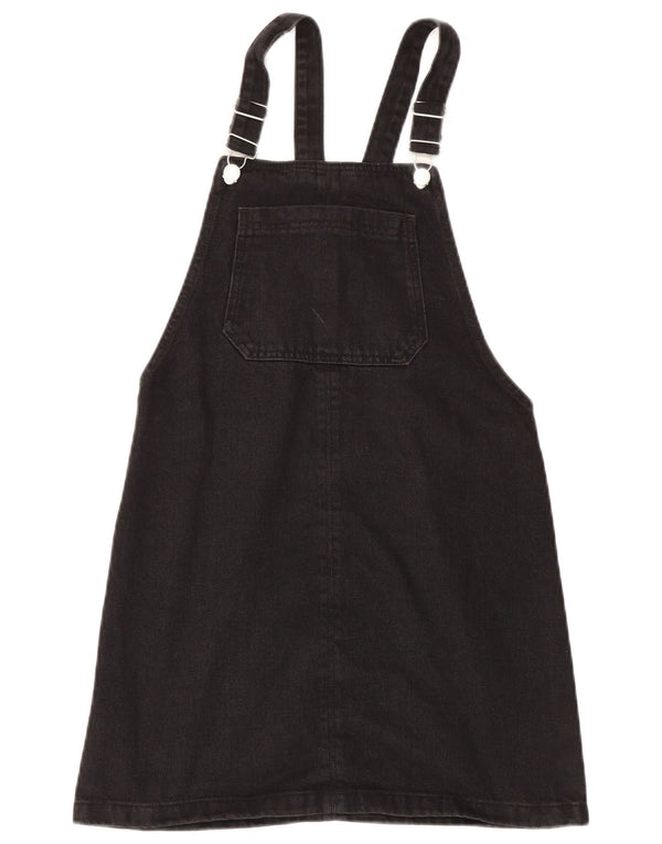 Abito salopette in denim da donna Topshop UK 8 piccolo poliestere nero