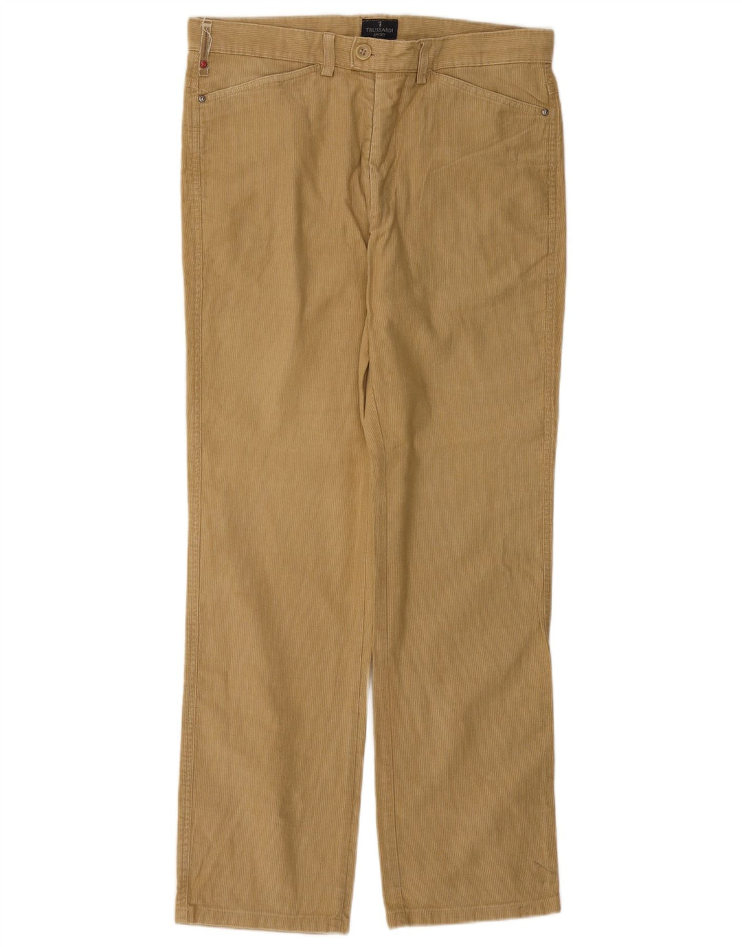 Pantaloni Dritti Uomo TRUSSARDI in Velluto a Coste IT 48 Medio W32 L31 Beige