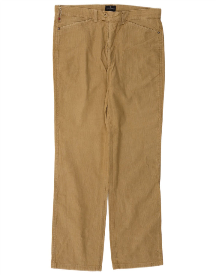 Pantaloni Dritti Uomo TRUSSARDI in Velluto a Coste IT 48 Medio W32 L31 Beige
