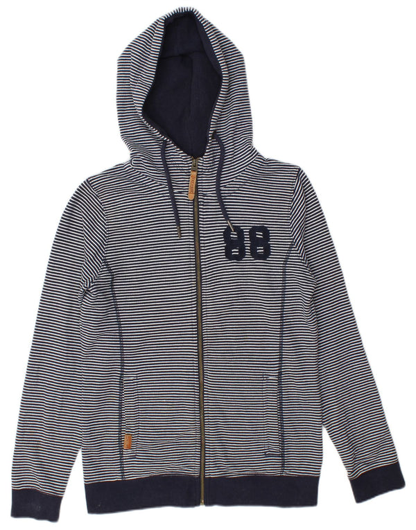Felpa con cappuccio e zip Fat Face da donna Heritage UK 10 Small Blu Navy a righe