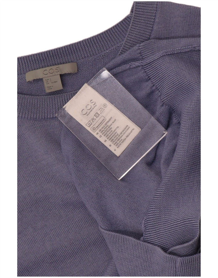 Maglione maglione oversize con scollo a barca da donna Cos UK 10 piccolo in lana blu