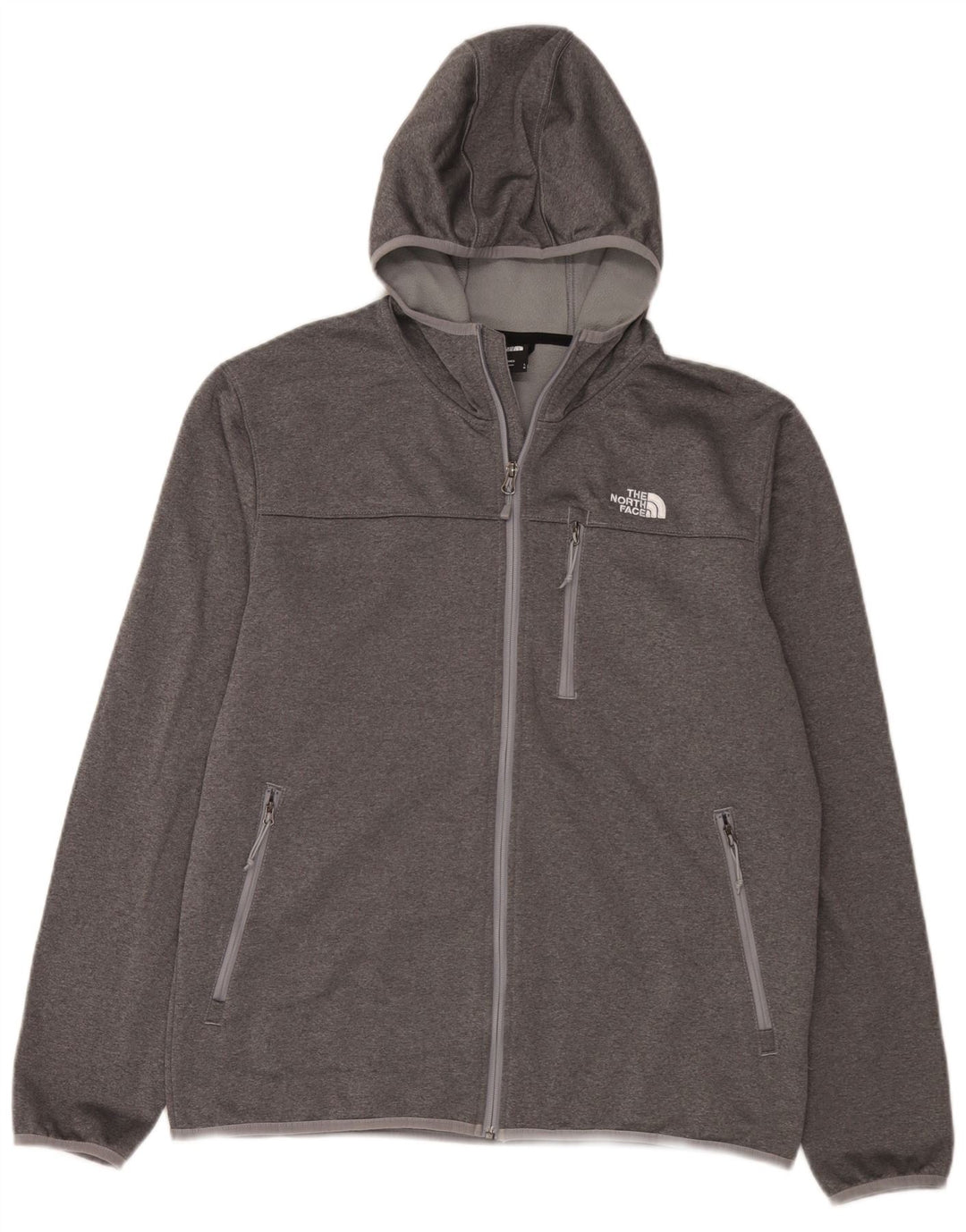 Maglione con cappuccio e zip da uomo The North Face grande poliestere grigio