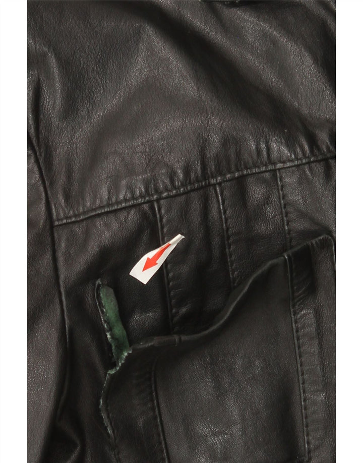 Giacca in pelle da uomo con maniche a 3/4 Henry Morell IT 52 XL in pelle nera