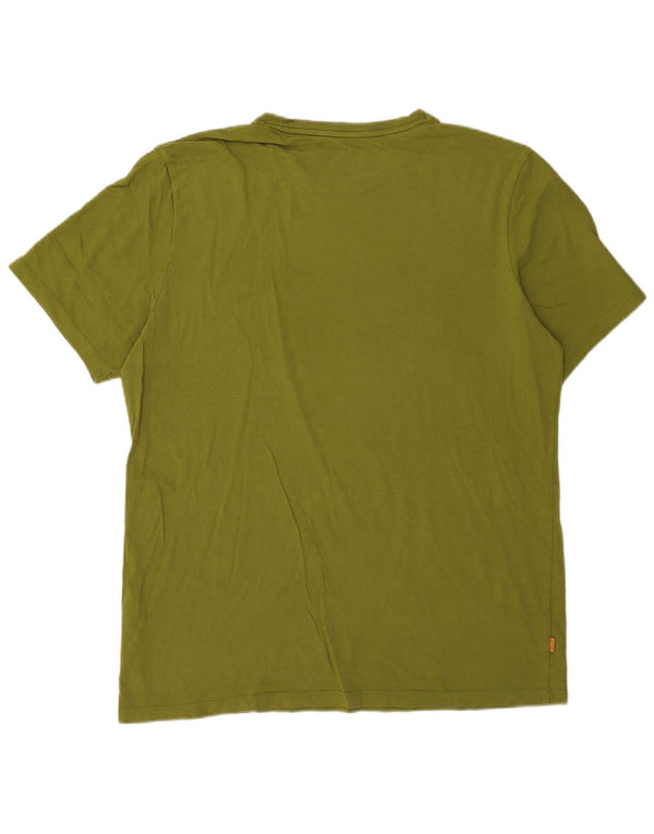 Timberland Mens Regular Fit Graphic T-Shirt Top Large Green Cotton