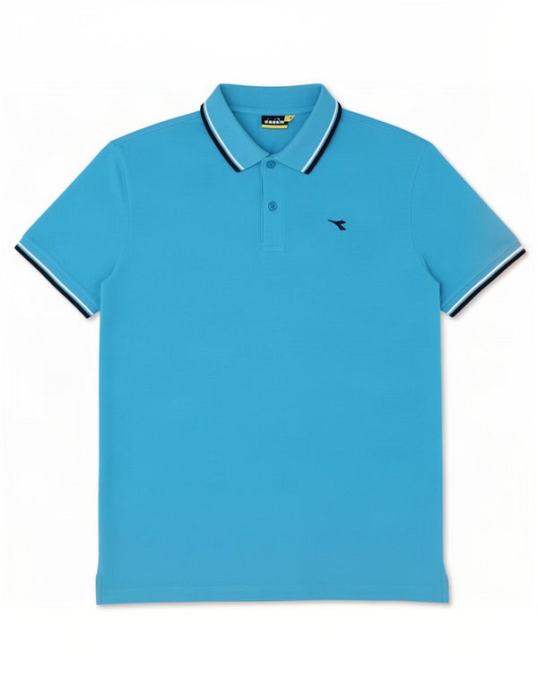 Polo Diadora Uomo XL Cotone Rigato Blu