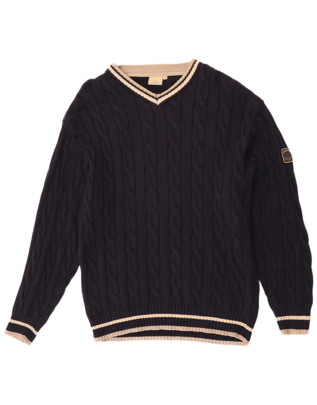 Maglione da uomo con scollo a V Camel Active in cotone blu navy medio