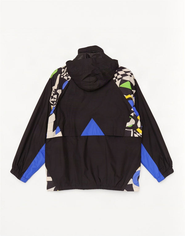 Giacca antipioggia da uomo con cappuccio K-Way UK 36 Small Nero Poliammide geometrica