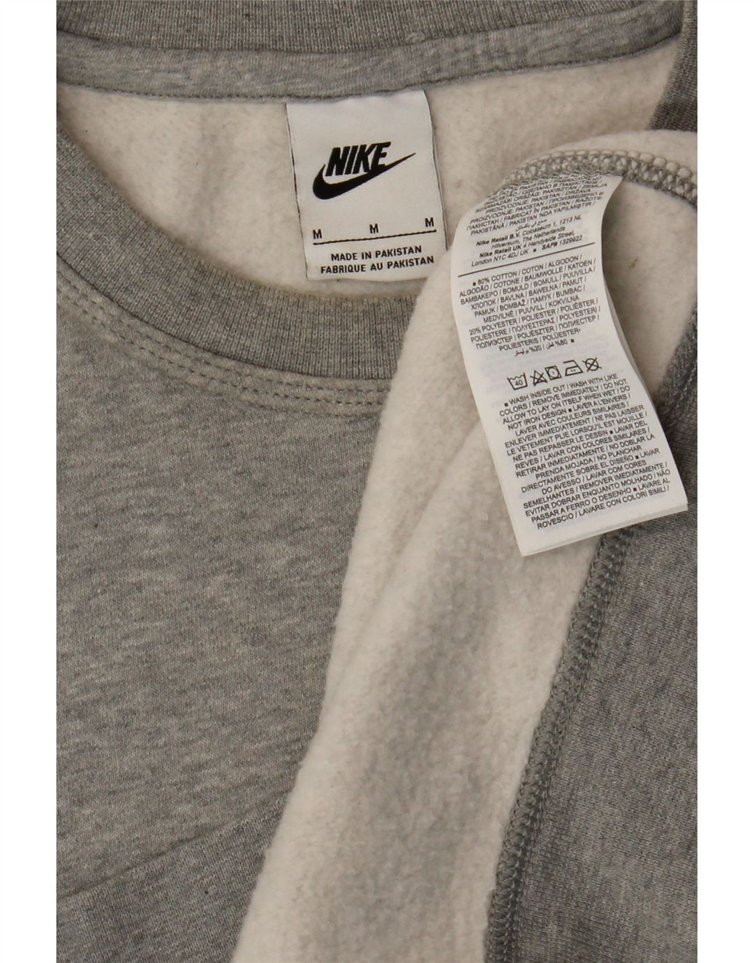 Felpa Nike da uomo in cotone chiazzato grigio medio