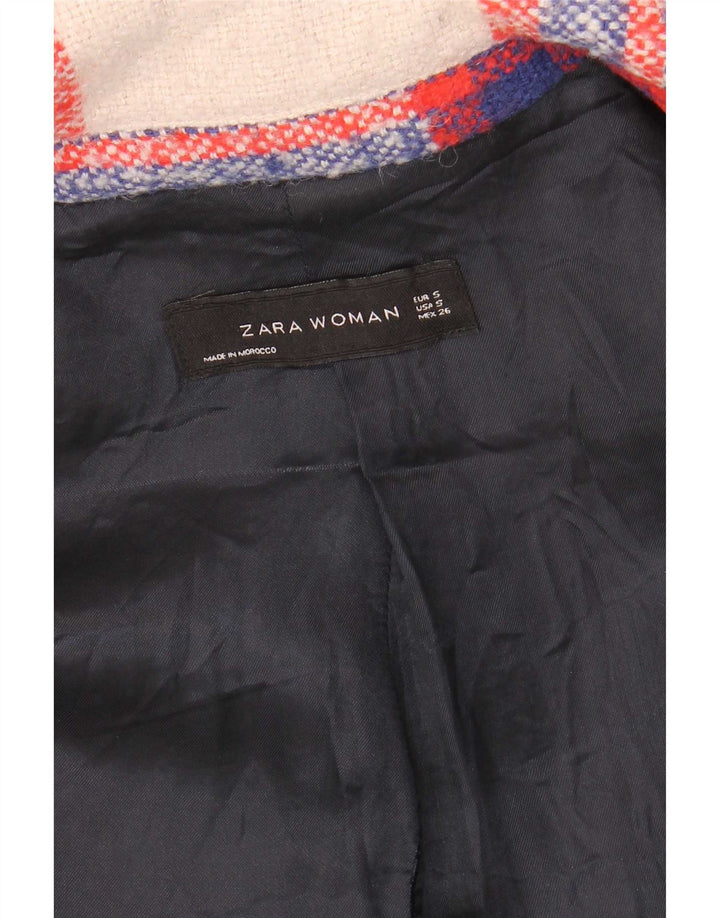 Soprabito aperto da donna Zara UK 10 piccolo acrilico scozzese multicolore